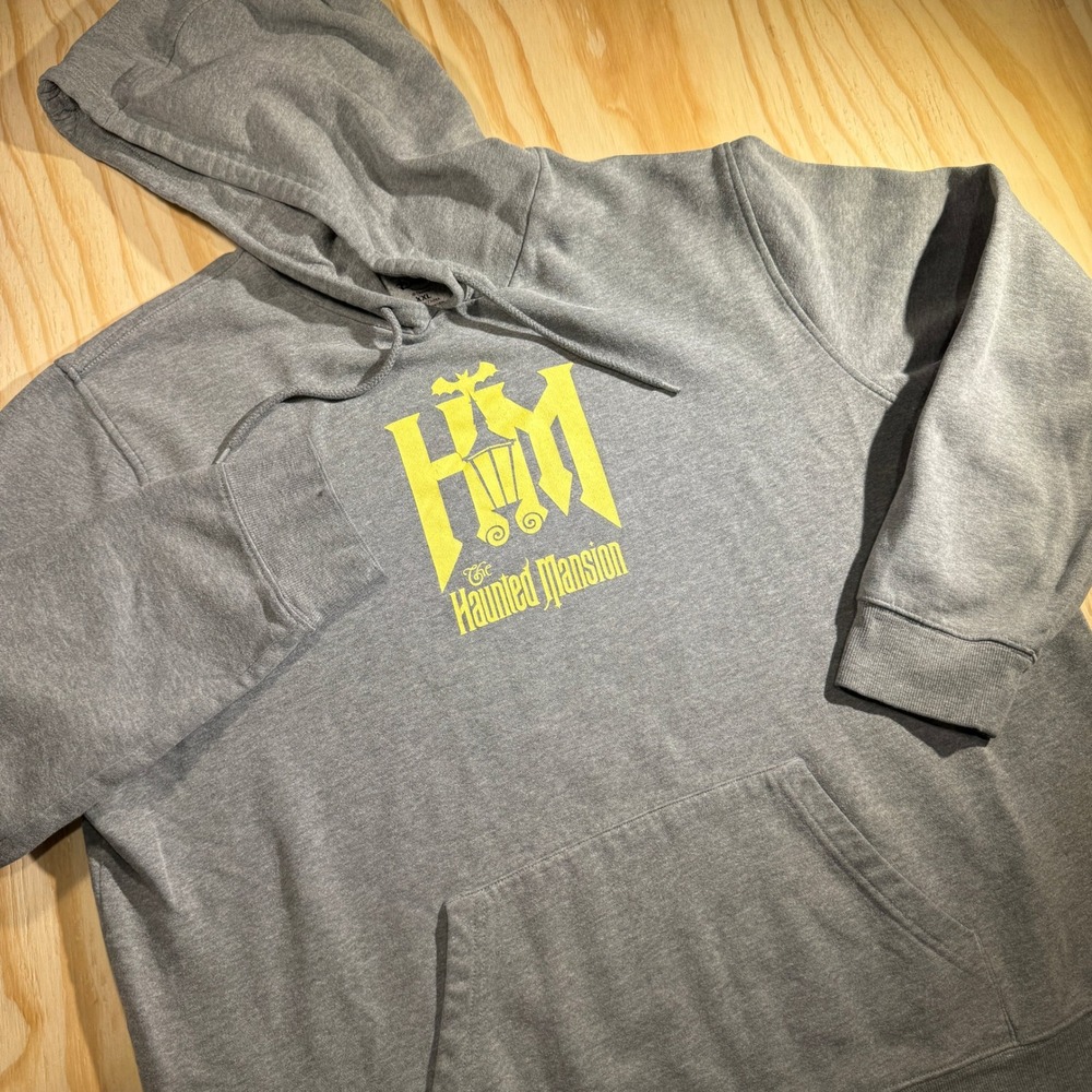 Disney Men Haunted Mansion Hoodie Gray Foolish Mortals Graphic Pullover Size XXL